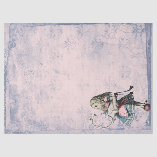 フラミンゴとワンダーランドのピンクと青のアリス 薄葉紙 (正面)