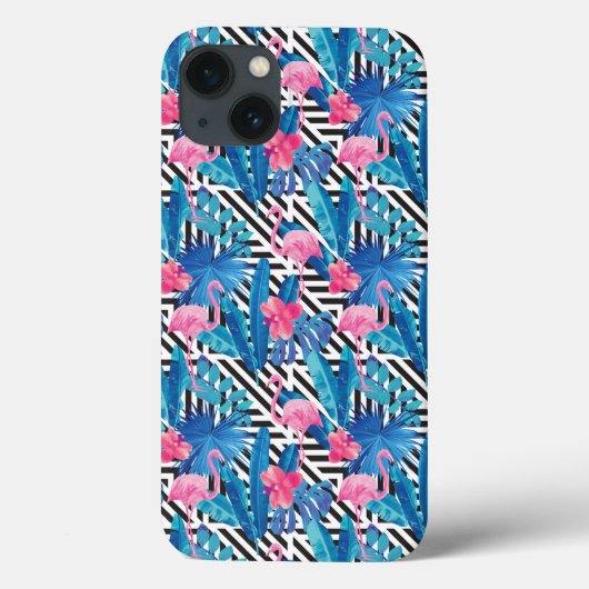 フラミンゴと手のひらの幾何学模様 Case-Mate iPhoneケース (裏面)