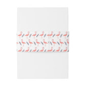 フラミンゴと熱帯のヤシの葉のパタ結婚ーン 招待状ベリーバンド (裏面例)