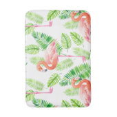 フラミンゴと熱帯葉の バスマット (正面縦)