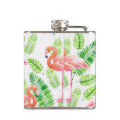 フラミンゴと熱帯葉の フラスク (裏面)