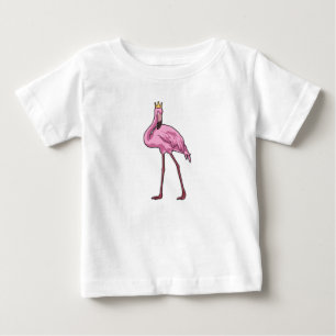 フラミンゴと王冠 ベビーTシャツ