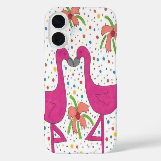 フラミンゴと花のフィエスタ Case-Mate iPhoneケース (裏面)