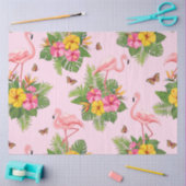 フラミンゴと蝶1 薄葉紙 (クラフト)