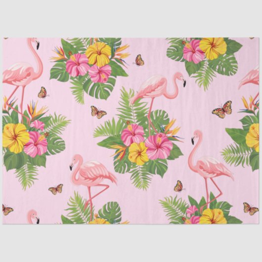 フラミンゴと蝶1 薄葉紙 (正面)