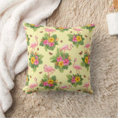 フラミンゴと蝶2 クッション (ブランケット)