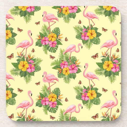 フラミンゴと蝶2 コースター (正面)