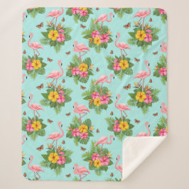 フラミンゴと蝶2 シェルパブランケット