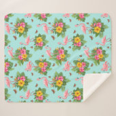 フラミンゴと蝶2 シェルパブランケット (正面(横))