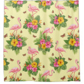 フラミンゴと蝶2 シャワーカーテン (正面)