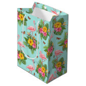 フラミンゴと蝶2 ミディアムペーパーバッグ (正面アングル)