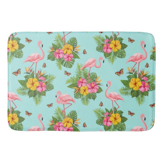 フラミンゴと蝶3 バスマット (正面)