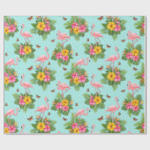 フラミンゴと蝶3 ラッピングペーパー (フラット)