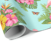 フラミンゴと蝶3 ラッピングペーパー (ロールコーナー)
