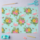 フラミンゴと蝶3 薄葉紙 (クラフト)