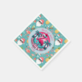 フラミンゴと7月のハットクリスマスパーティー スタンダードカクテルナプキン (角)