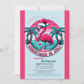 フラミンゴと7月のハットクリスマスパーティー 招待状 (正面)