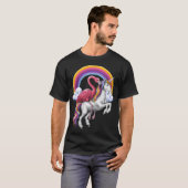 フラミンゴに乗るユニコーン Tシャツ (正面フル)