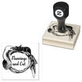 フラミンゴに眠る猫 ラバースタンプ (押印)