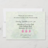 フラミンゴのお母さんと子孫の赤ちゃんシャワー 招待状 (裏面)