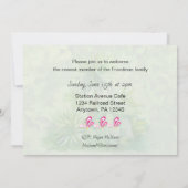 フラミンゴのお母さんと子孫の赤ちゃんシャワー 招待状 (裏面)