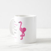 フラミンゴのかぎ編みマグである コーヒーマグカップ (正面左)