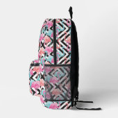 フラミンゴのはっきりしたデザインパターン プリントバックパック (右)