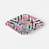 フラミンゴのはっきりしたデザインパターン ペーパープレート (傾斜あり)