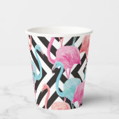 フラミンゴのはっきりしたデザインパターン 紙コップ (正面)