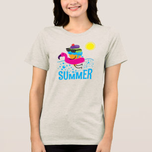 フラミンゴのアイスクリームTシャツを溶かす トライブレンドTシャツ