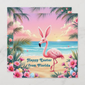 フラミンゴのウサギ耳のホリ シーズンカード (正面/裏面)