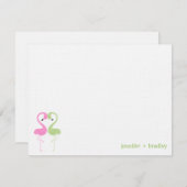 フラミンゴのカップルのカスタムな平たい箱はノート感謝していしています ノートカード (正面/裏面)