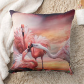フラミンゴのキスの芸術デザイナー枕正方形 クッション (ブランケット)