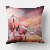 フラミンゴのキスの芸術デザイナー枕正方形 クッション (裏面)