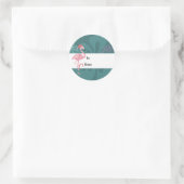 フラミンゴのギフトシール ラウンドシール (バッグ)