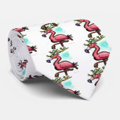フラミンゴのクリスマスのトナカイ ネクタイ (ロール)