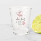 フラミンゴのクリスマスをテーマにしたメリー引用文 ショットグラス (裏面)