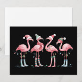 フラミンゴのクリスマスイルミネーション ホリデー Xmas シーズンカード (正面/裏面)