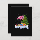 フラミンゴのクリスマスツリーライト エンクロージャーカード (正面/裏面)