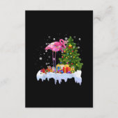 フラミンゴのクリスマスツリーライト エンクロージャーカード (正面)