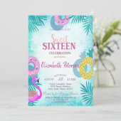 フラミンゴのサマー・プール スイート16パーティー 招待状 (スタンド正面)