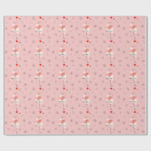 フラミンゴのサンタのピンクの包装紙 ラッピングペーパー (フラット)