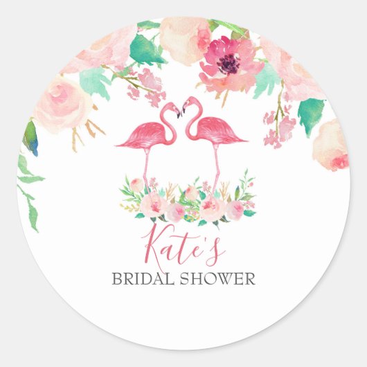 フラミンゴのシール ラウンドシール (正面)