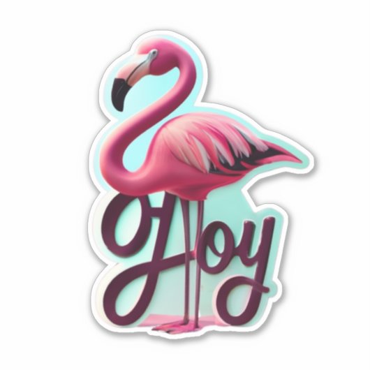 フラミンゴのステッカーがあなたを作るスマイル シール (正面)