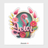 フラミンゴのステッカーでスティックと輝く シール (シート)