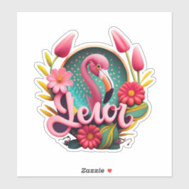 フラミンゴのステッカーでスティックと輝く シール