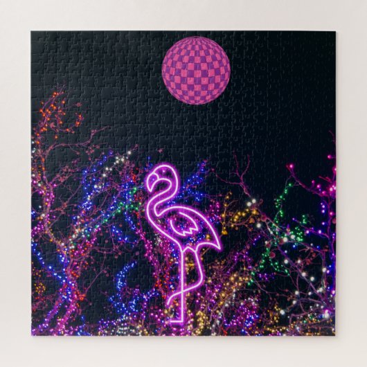フラミンゴのダンスパーティー。 ジグソーパズル (縦)