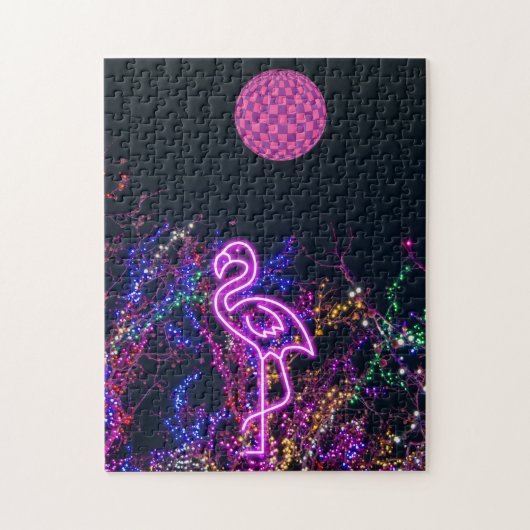 フラミンゴのダンスパーティー。 ジグソーパズル (縦)