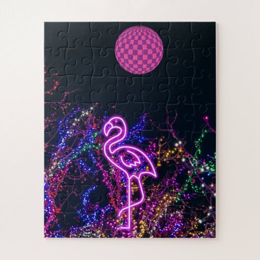 フラミンゴのダンスパーティー。 ジグソーパズル (縦)