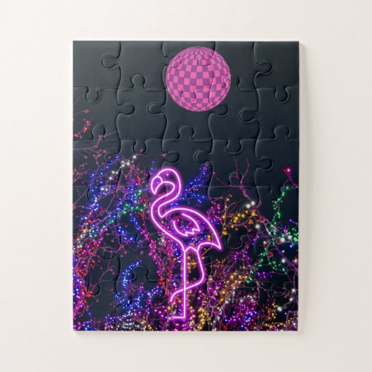 フラミンゴのダンスパーティー。 ジグソーパズル (縦)